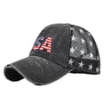 thumbnail image 1 of HomeGardon Trucker Hat Clearance! Baseball Cap Embroidery Orlando Washed Denim Trucker Cap 100% Cotton Canvas Sun Hat for Men Women Adjustable Size July 4th High Quality Black Free Size, 1 of 1