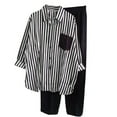 thumbnail image 1 of HomeGardon Two Piece Sets for Women Summer Printing Casual Cardigan Fashion Set, 1 of 6