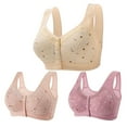thumbnail image 1 of HomeGardon Wirefree Bras With Support And Lift,3PC Woman's Comfortable Lace Breathable Bra Underwear No Rims,Daisy Bra for Seniors, Charm Front Snap Closure Bras, Front Snaps Daisy Bra, 1 of 6