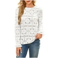 thumbnail image 1 of HomeGardon Women Blouses Womens Long Sleeve Tops Women's Solid Color Lace Hollow Out Long Sleeved Round Neck Fashionable,S-XXL, 1 of 8