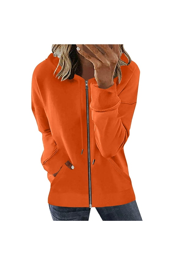 Women Long Sleeve Shirts Fashion Woman Zipper Open Front Loose Outerwear Printing Blouse Coat Tops Pockets Hooded Blouse S-XXL