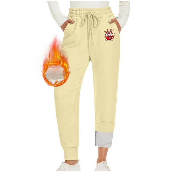 HomeGardon Sweatpants for Women Womens Pants Warm Jogging Bottoms,Lined with Pockets,Drawstring,Winter Fleece,High Waist,Long Sports Leggings, Training Trousers, Leisure Trousers