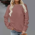 thumbnail image 1 of HomeGardon Women Shirts Saving Womens Casual Long Sleeve Sweatshirt Crew Neck Cute Pullover Relaxed Fit Tops, Solid Sweatshirt for Women Loose Fit Tunic Top Fall Clothes Basic Tee Shirts, 1 of 5