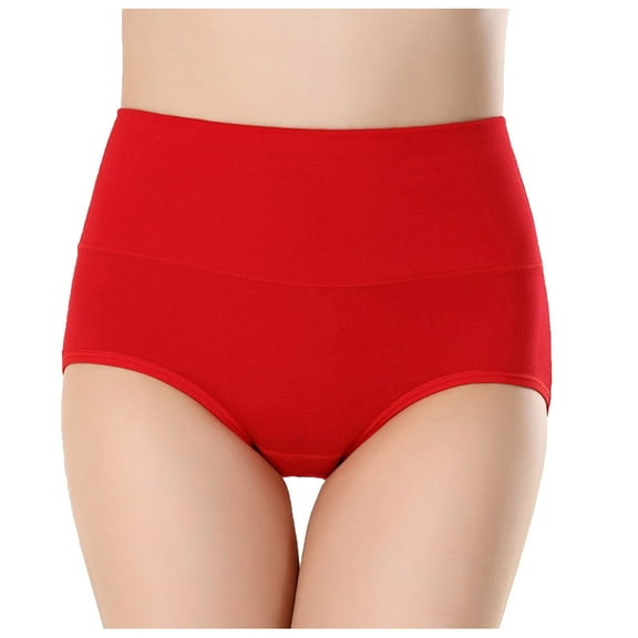 HomeGardon Women Underwear Women Underwear Tummy Control,Women's Solid Color High Waist Briefs Lift The Hip Cotton Underpants,M-XXL