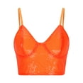 thumbnail image 1 of HomeGardon Women Bras Tube Top for Women Women's Rhinestone Lozenge Tank Top Color Beaded Sling Bustier Vest Deep V-Neck Crop Top Corset Bra Summer Orange Tank Top,XS-XL, 1 of 6