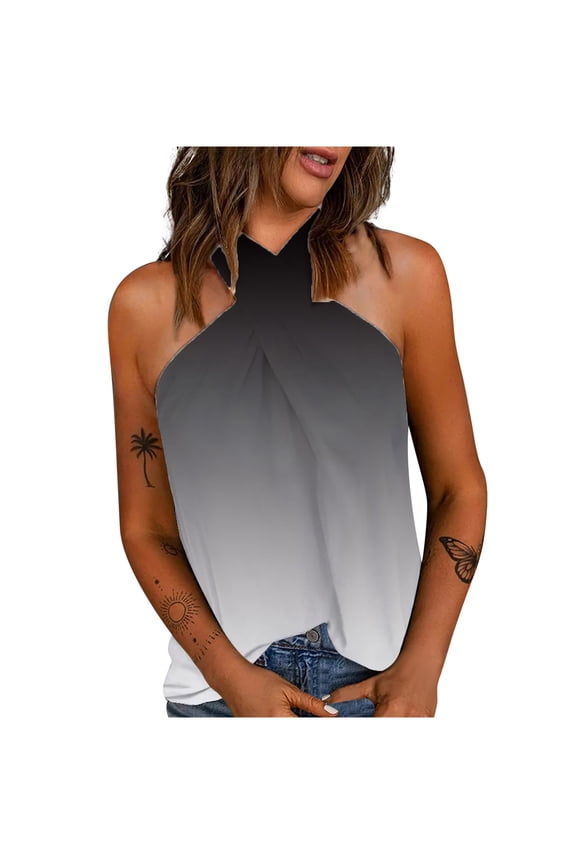 Women Vest Top Women's Summer Casual Halter Spaghetti Strap Crossing Neck Floral Tank Tops Sleeveless Shirts Blouses Lace Cami Camisole Yellow Tank Top S-XXL