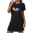 thumbnail image 1 of HomeGardon Women's Sleepwear Nightgowns for Women,Fashion Print Medium Length Dress Oversized Short Nightgown Fashion Chest Print Short Sleeve Nightdress,S-XXL, 1 of 5