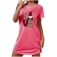 thumbnail image 1 of HomeGardon Women's Sleepwear Nightgowns for Women,Fashion Print Medium Length Dress Oversized Short Nightgown Fashion Chest Print Short Sleeve Nightdress,S-XXL, 1 of 3