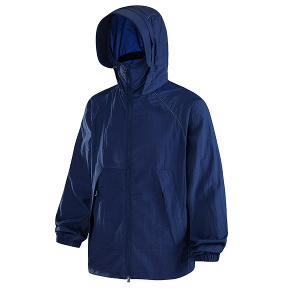 HomeGardon Women's Sun Protection Jacket Women's Solid Color with Pocket Zipper Sunscreen Suit Shoulder To Long Sleeved Hooded Casual Fashion Outwear S-XXXL