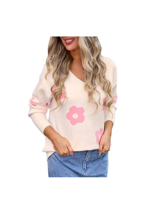 Women's Sweaters Sweaters for Women Loose Fashion Pullover-neck Sweater