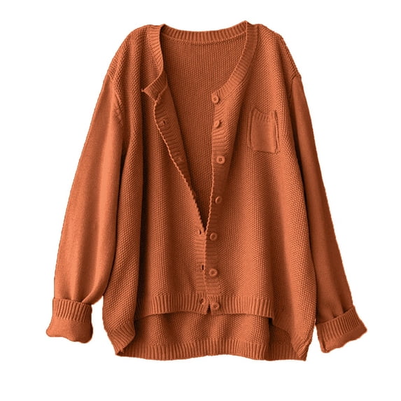 HomeGardon Women's Sweaters Sweaters for Women Spring and Sweater Cardigan V-neck Long Sleeve Plus Oversize Cardigan Knitted Outer