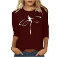 thumbnail image 1 of HomeGardon Womens Blouses Shirts Summer Clearance! Womens 3/4 Sleeve Crew Neck T Shirts Summer Casual Tops Basic Tees Women's Tops Trendy Tshirt 2024 Ladies Shirt Print Soft Daily Blouse Loose Tunic, 1 of 4
