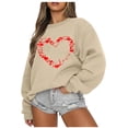 thumbnail image 1 of HomeGardon Womens Blouses Shirts Womens Oversized Sweatshirts Cute Long Sleeve Lightweight Crew Neck Pullover Casual Comfy Fall Fashion Outfits Boyfriend Shirts S-XXL, 1 of 5