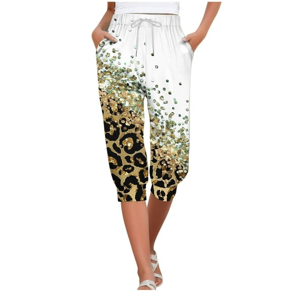 HomeGardon Womens Capris Pants,Pants for Women Casual Elastic Tie Waist Loose Long Pants with Pocket Capris,S-XXL