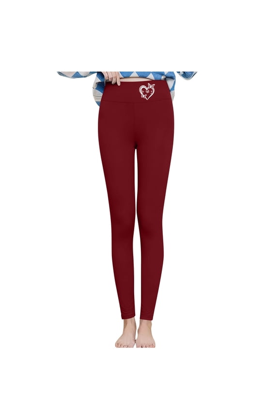 Womens Fleece Lined Leggings for Women Thick Lamb Wool Leggings Printed with Added Fleece Long Pants