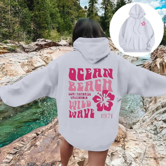 HomeGardon Womens Hoodie Graphic Hoodies for Women Letter Print Long Sleeve Fall and Winter Loose Fashion Pullover Hoodies,S-XXL