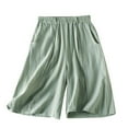 thumbnail image 1 of HomeGardon Womens Linen Shorts Shorts for Women,Womens Summer Solid Color Leisure Pocket Casual Elastic Waist Cotton and Linen Shorts Half Shorts,M-XXL, 1 of 7