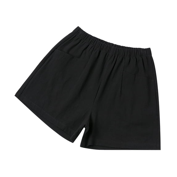 HomeGardon Womens Linen Shorts Shorts for Women,Summer Elastic Waist Pocket Cotton Linen Shorts and Shorts,S-XXL