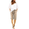 thumbnail image 1 of HomeGardon Womens Linen Shorts Shorts for Women,Summer Printed Five Points Large Size Cotton Linen Pants Casual Pants Shorts,S-XXL, 1 of 6