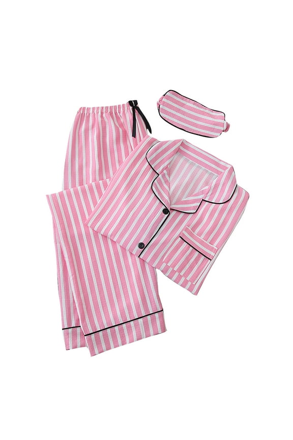 Womens Pajamas Sets Pajamas for Women,Women's Causual Homewear Pajamas Sets Stripe Pajama Nightwear Sleepwear 3PC Sets,M-XXL