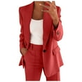 thumbnail image 1 of HomeGardon Womens Set Women Suit Jackets Set Solid 2 Piece Outfits for Women Dressy Blazer Long Sleeve Jackets High Waisted Straight Leg Pants Suits Set Business Casual Office S-5XL, 1 of 5