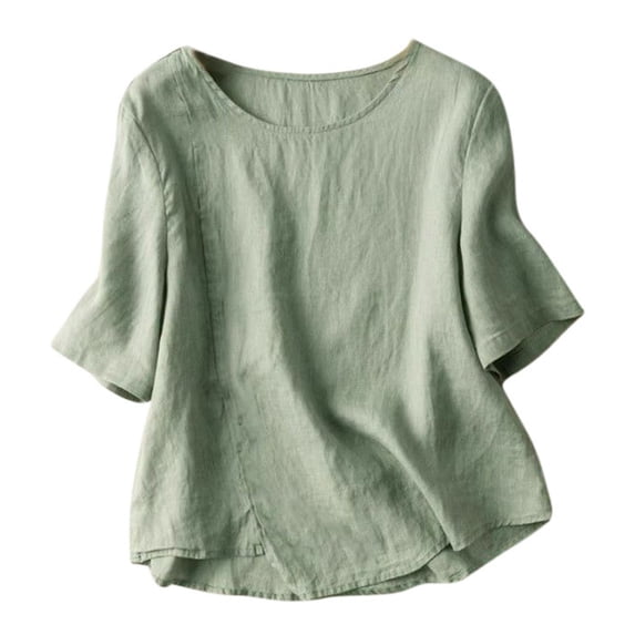 HomeGardon Womens Shirts Plus Size Tops for Women,Fashion Women's Summer 1/2 Sleeve Round-Neck Tank Top Comfy Regular,M-XXXXL