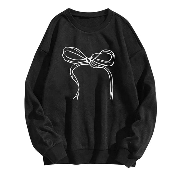 HomeGardon Womens Sweatshirt Graphic Hoodies Women's Fashion Long Sleeve Round Neck T-Shirt Printing Loose Blouse Hoodless Sweatshirts,S-XXL