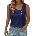 thumbnail image 1 of HomeGardon Womens T Shirts Tops for Women 2025,Casual Women's Round Neck Summer Solid Color Regular Women's Sleeveless,S-XXL, 1 of 4