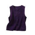 thumbnail image 1 of HomeGardon Womens Vest Sleeveless Jackets for Women Witer Women's Denim Linen Waistcoat Trend Casual Denim Sleeveless Cardigan,M-XXL, 1 of 9