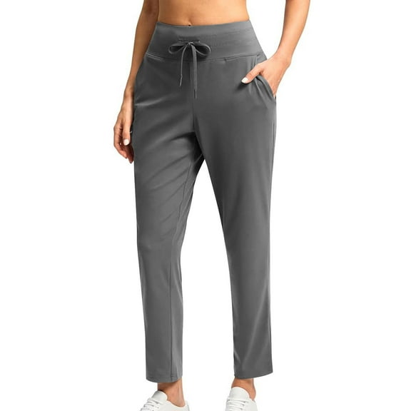 HomeGardon Yoga Leggings High Waisted Casual Solid Color Slim Elastic Comfortable Fitness Pants Yoga Pants with Pocket,S-XXXL