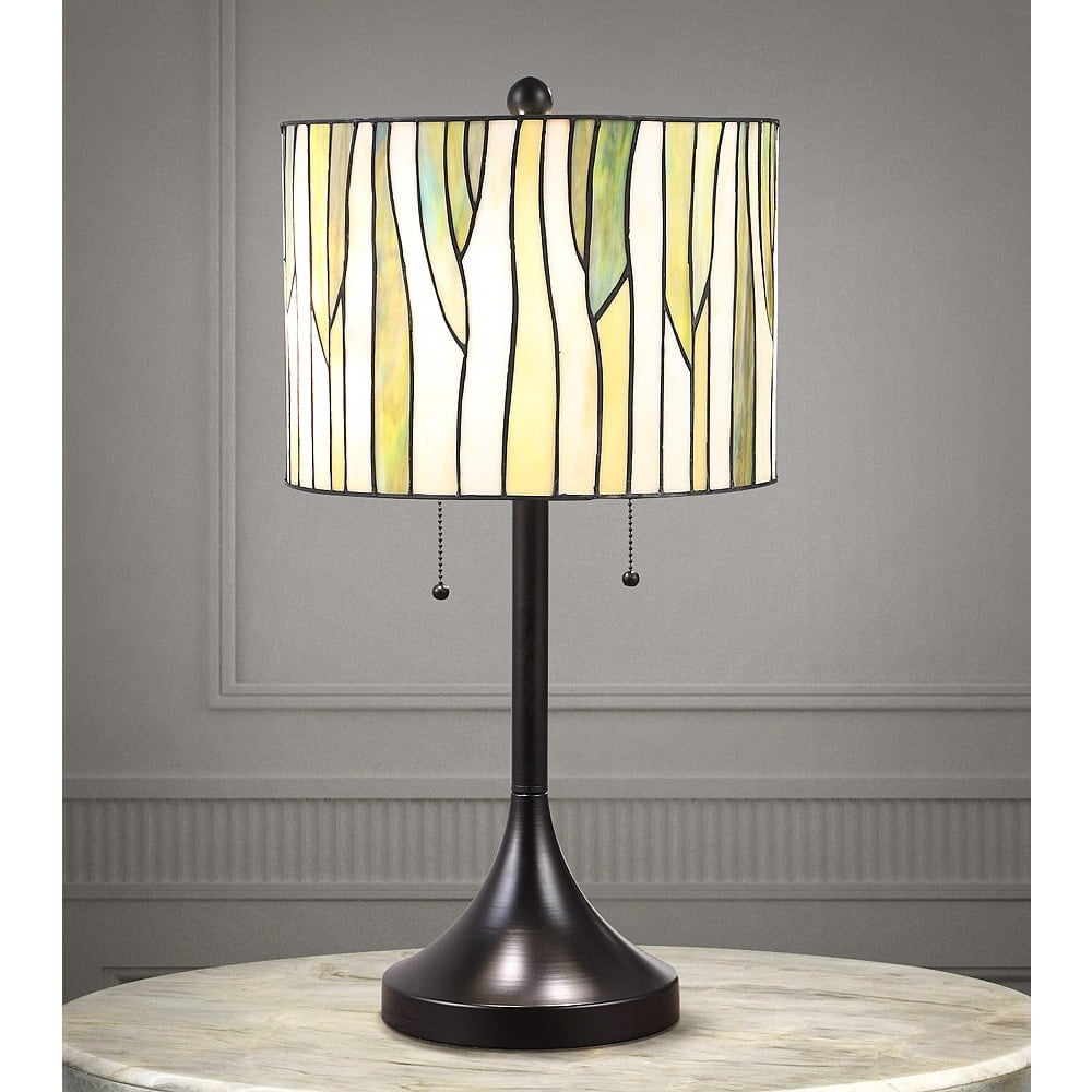Barossa 25" Green Stained Glass Table Lamp with Bronze Base
