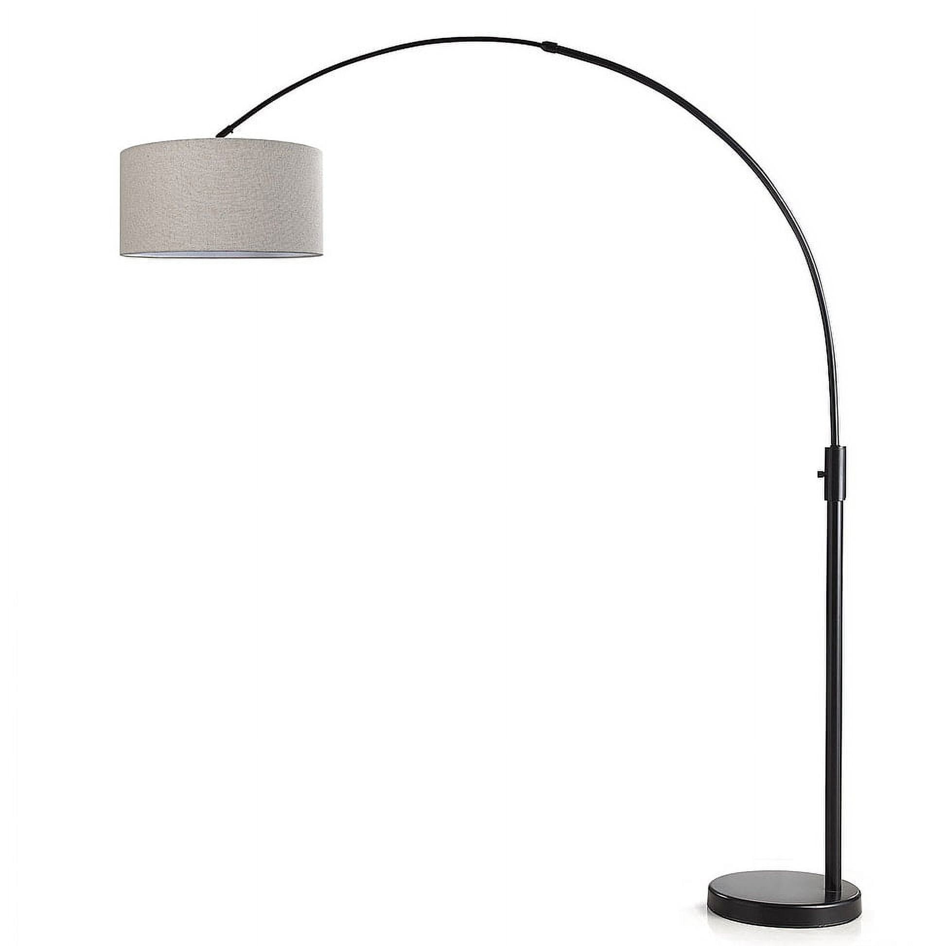 Orbita 82-Inch Adjustable Arc Floor Lamp with Tan Drum Shade