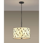 HomeGlam Vines 18"? 3-Lighg Tiffany Pendant - Natural