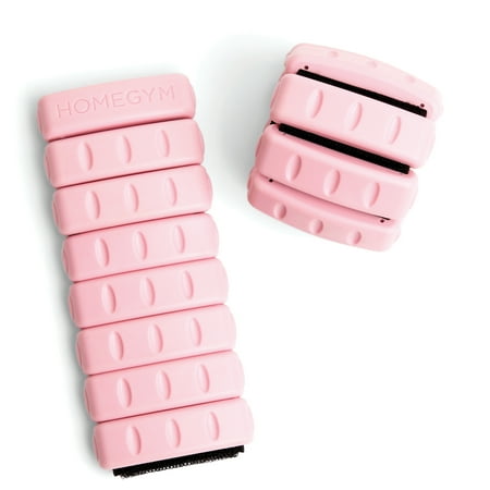 HomeGym Exercise Adjustable Wrist and Ankle Weights, 2 lbs, 1 Pair, Pink, New