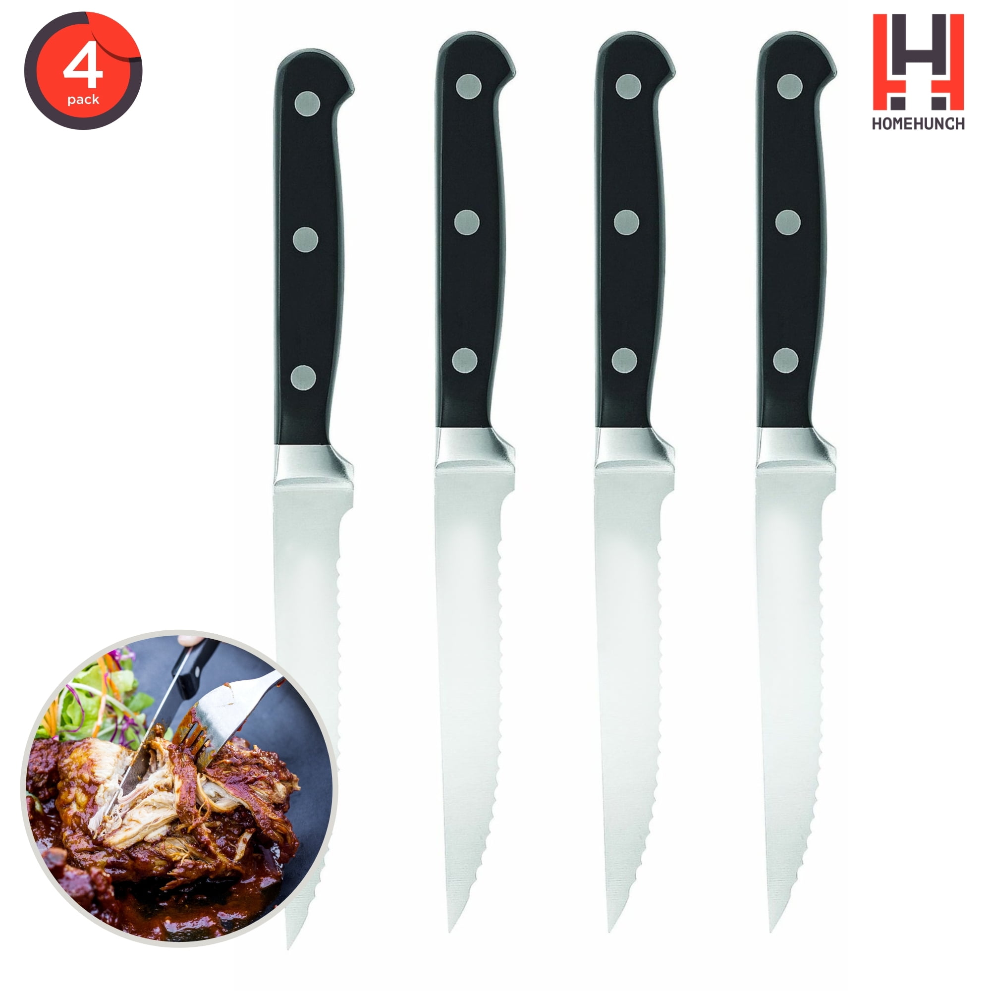 4/6/8pcs Kitchen Steak Knife Set Durable Stainless Steel 5 Inch