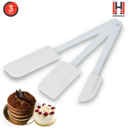 HomeHunch Silicone Spatula Set for Nonstick Cookware Rubber Utensils Set of 3 White