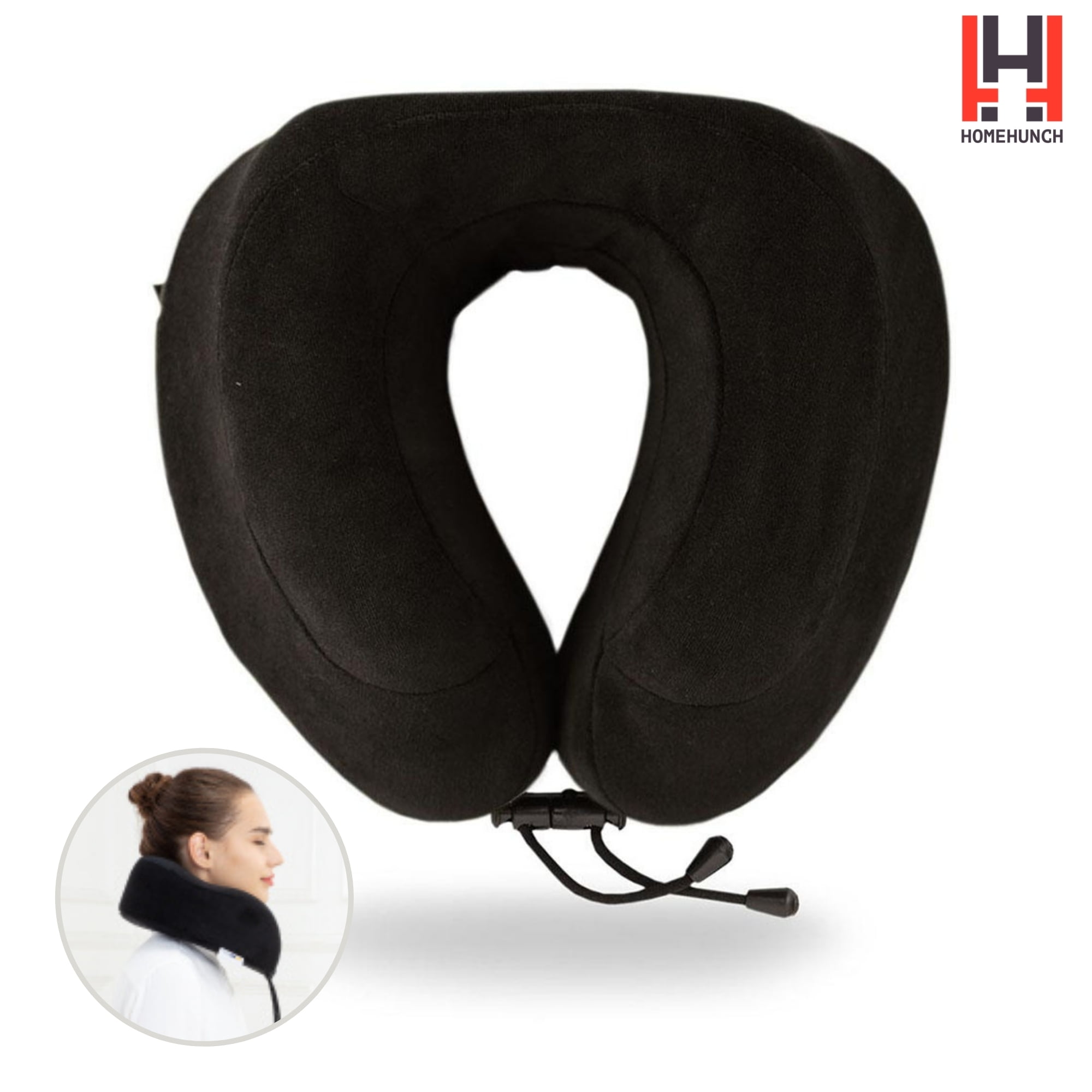 HomeHunch Travel Pillow Neck Support for Airplane Car Plane Memory Foam ...
