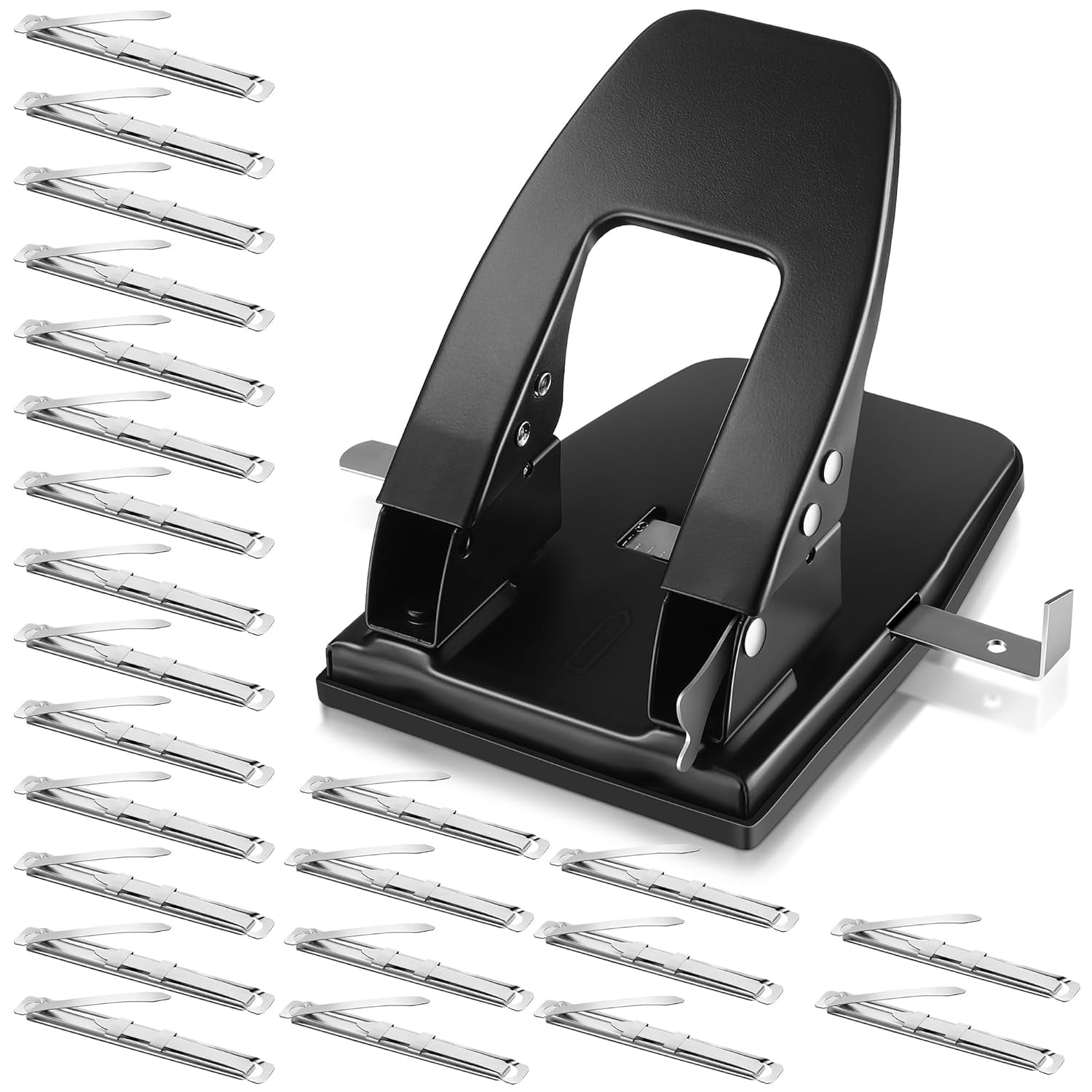 HomeJoy Heavy Duty 2 Hole Punch with 100pcs Paper Fasteners, Paper Two ...