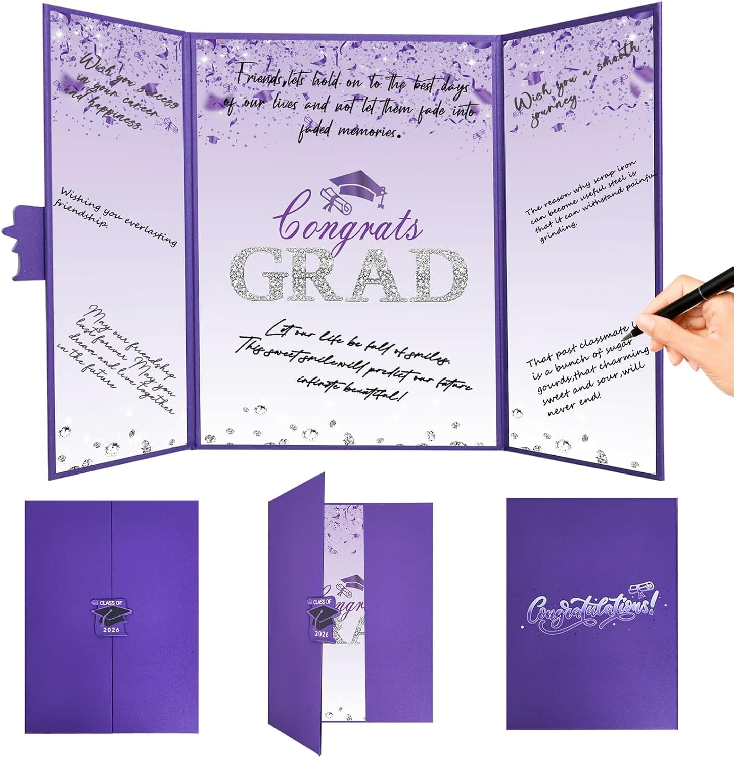 Graduation Puple Menu Card HomeJoy Purple Graduation Decorations Class of 2026, Creative ...