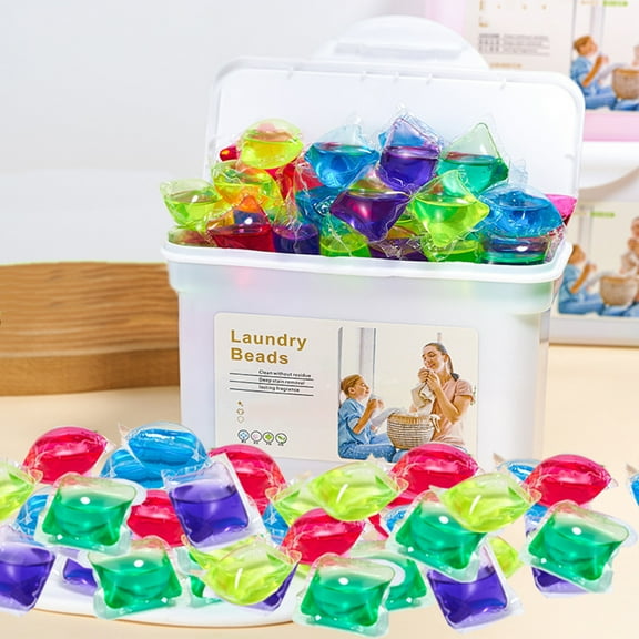 HomeKingdee 100 Pcs Laundry Detergent Pods - Stain & Grease Remover, Color Protecting, Long Lasting Fragrance, Fast Dissolving for Home Laundry & Clothes Care