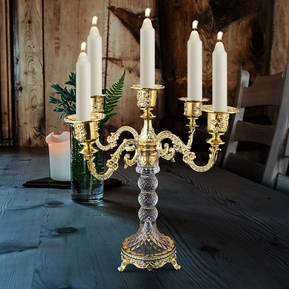 HomeKingdee 3 Arms Candle Holder Candelabra Retro Design Photo Prop Candlelight Stand Candlestick for Bar Wedding Bedroom Home Decoration