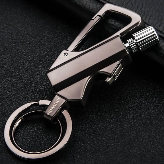 HomeKingdee 3-in-1 Multitool Keychain Permanent Match Lighter with Bottle Opener - Reusable Windproof Outdoor Survival Tool for Camping Hiking Travel Dad Gifts