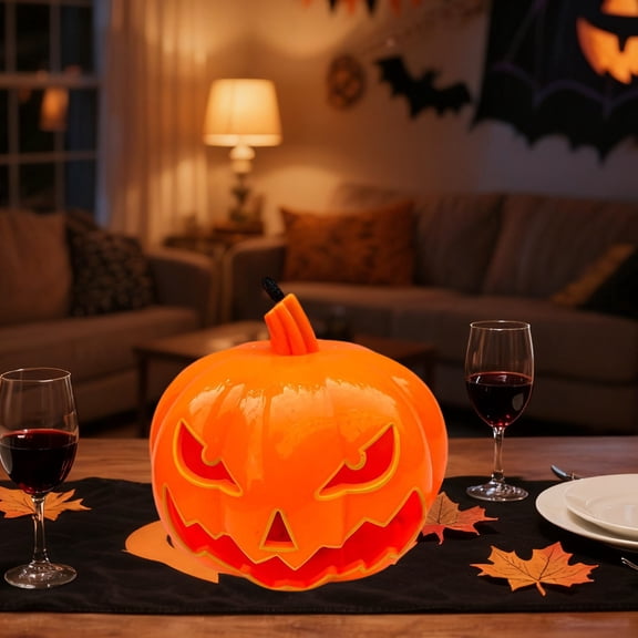 HomeKingdee 3D Halloween Pumpkin Lights Scary Music Sound Lantern for Halloween Decorations