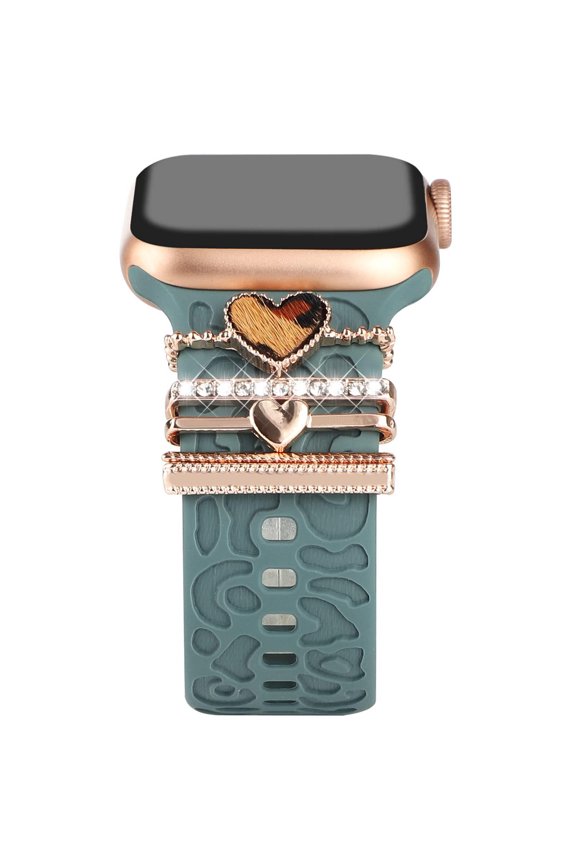 5 Pcs Watch Strap Decorative Rings - Diamond Buckle Accessories Stainless Steel Plated Luxurious Design for Watch Band Decoration and Personalization