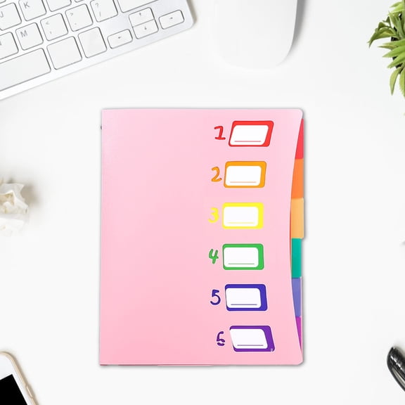 HomeKingdee 6-Grid Rainbow Accordion File Organizer - A4 Plastic Folder with Elastic Closure for Home, School, Office Storage