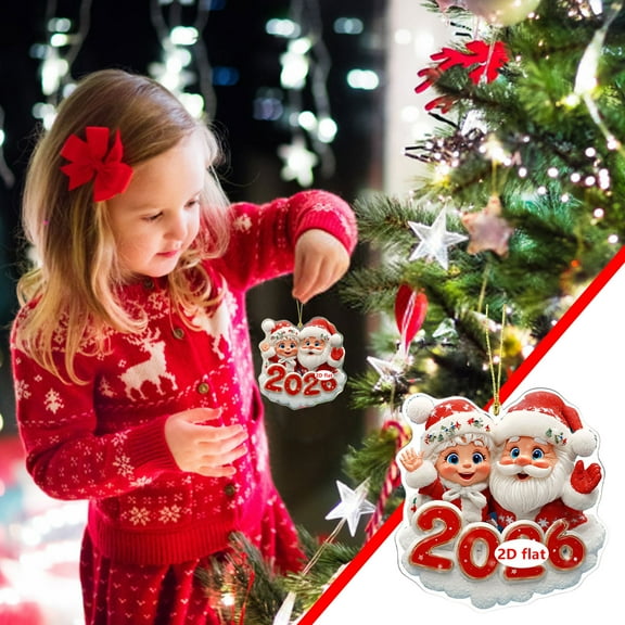 HomeKingdee Acrylic Christmas Hanging Ornaments - Multicolor Village Scene Winter Holiday Decorations for Christmas Tree Home Xmas Party Supplies