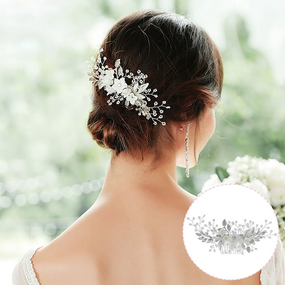 HomeKingdee Alloy Pearl Crystal Hair Comb - Multicolor Bridal Wedding Hair Accessories for Party Birthday Events