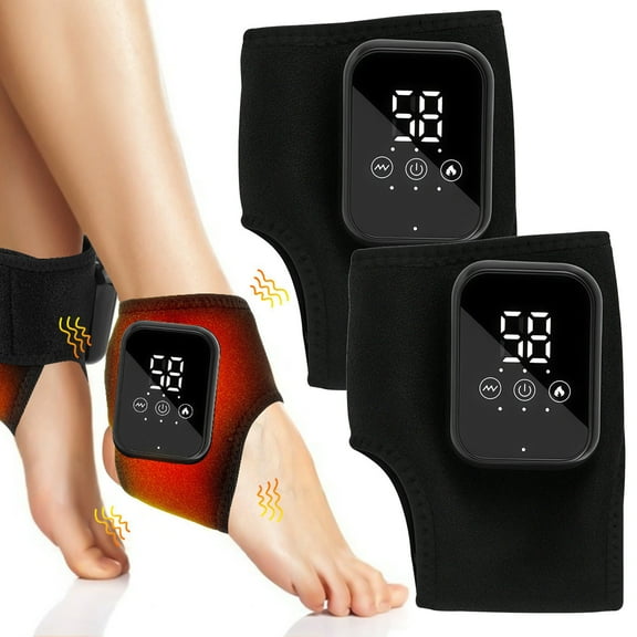 HomeKingdee Ankle Foot Massager with Intelligent Temperature Control - Multi-Action Kneading & Vibration, Portable Foldable Design for Joint Relief, Indoor and Office Use