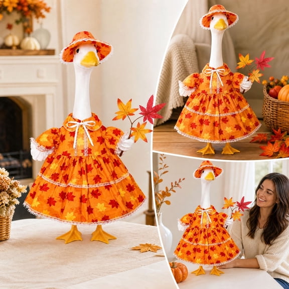 HomeKingdee As Cloth 23inch Maple Leaf Goose Costume - Maple Leaf Outfit for Lawn Goose Decor