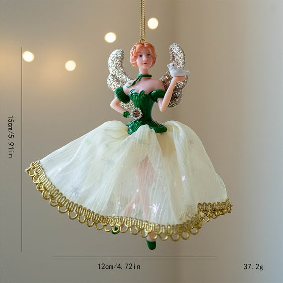 HomeKingdee Ballerina Christmas Tree Ornament Elegant Dancer Figurines Hanging Decoration with Shiny Princess Dress & Crown Ballet Dancer Christmas Pendant